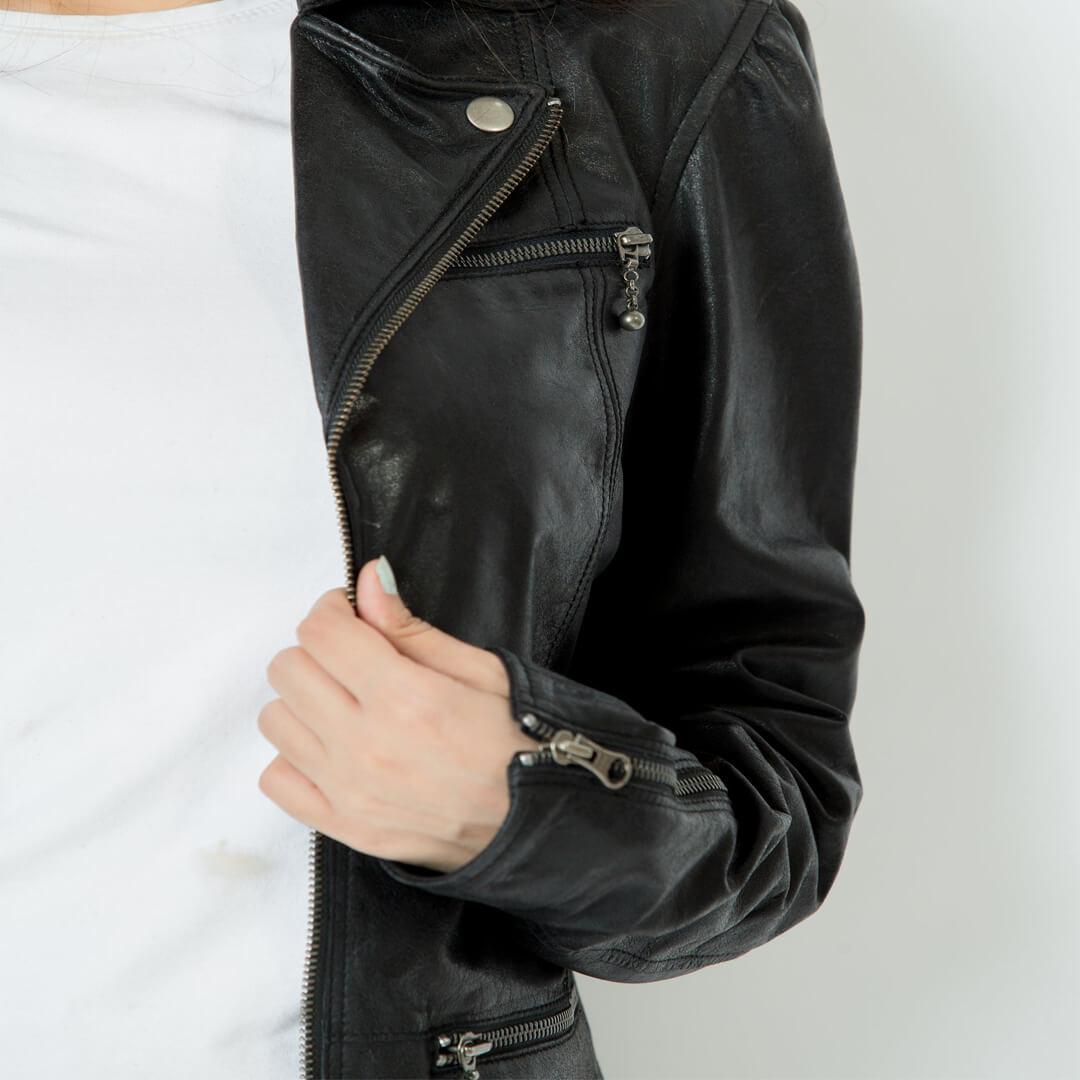 Mary Black Leather Motorcycle Jacket - Leather Jacketss