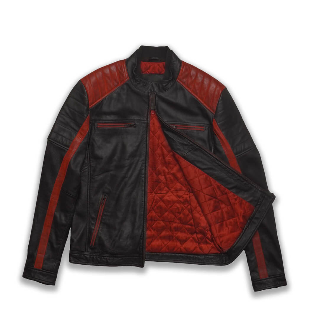 Lucas Quilted Leather Racer Jacket - Leather Jacketss