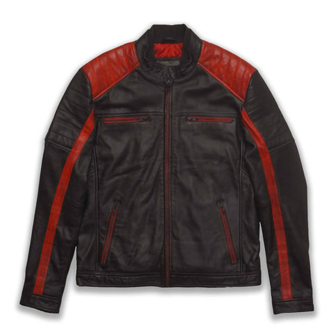 Lucas Quilted Leather Racer Jacket - Leather Jacketss