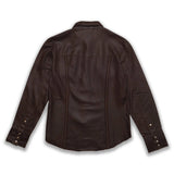 Brad Western Brown Leather Shirt - Leather Jacketss