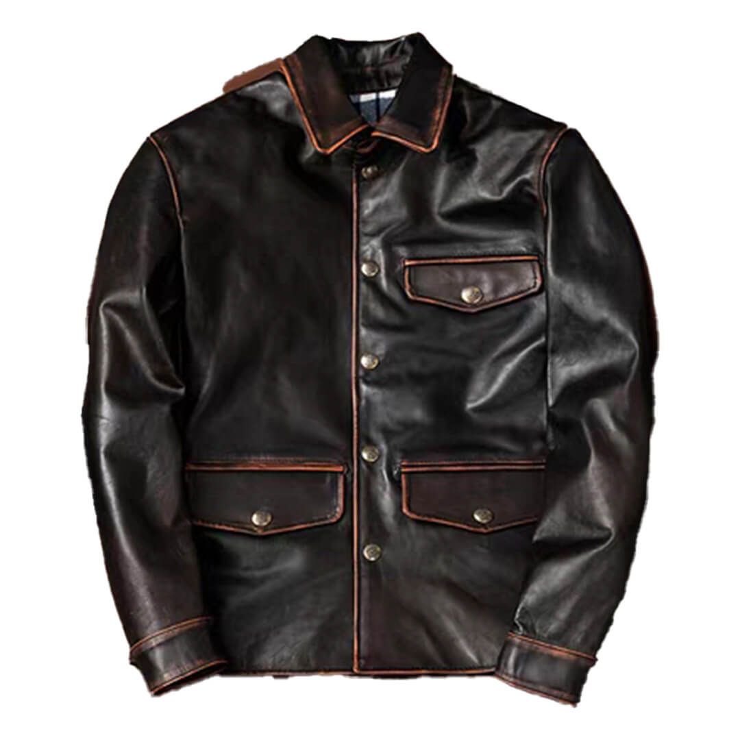 Jamie Vintage Oversized Leather Jacket - Leather Jacketss
