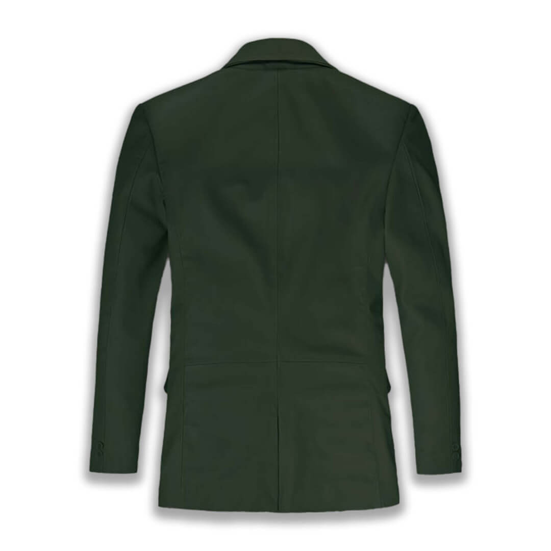 Arthur Olive Green Sheepskin Leather Blazer - Leather Jacketss