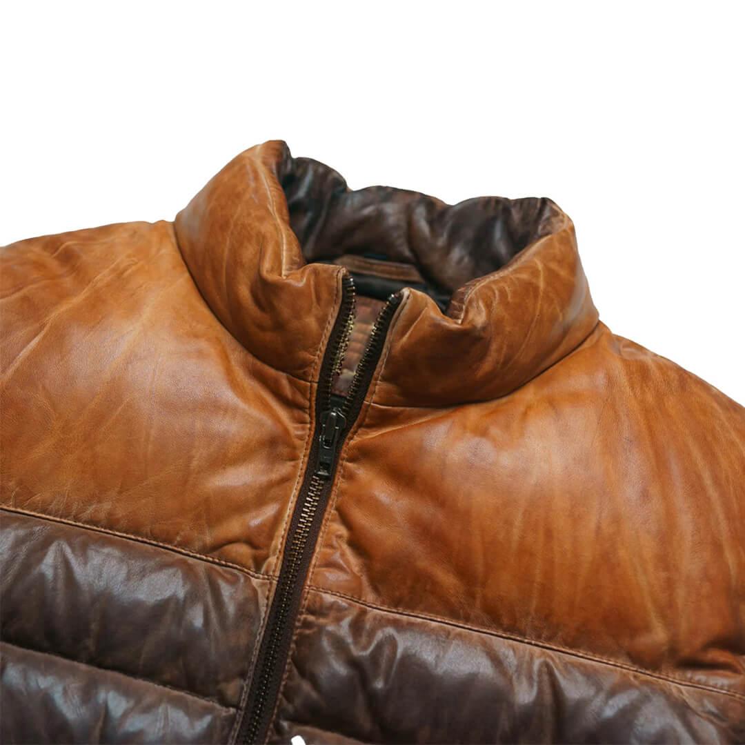 Alexander Puffer Leather Down Jacket Dual Color