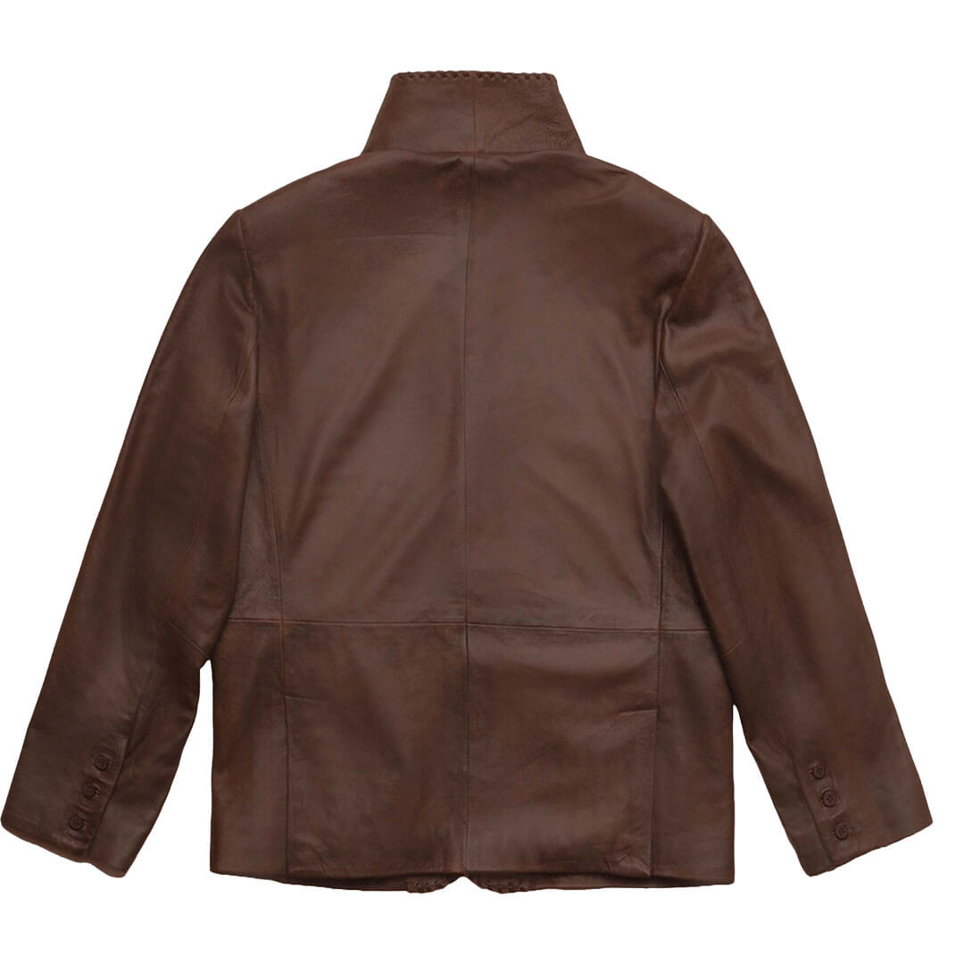 Luna Brown Leather Blazer - Leather Jacketss