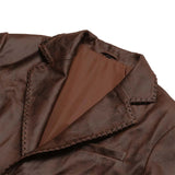 Luna Brown Leather Blazer - Leather Jacketss