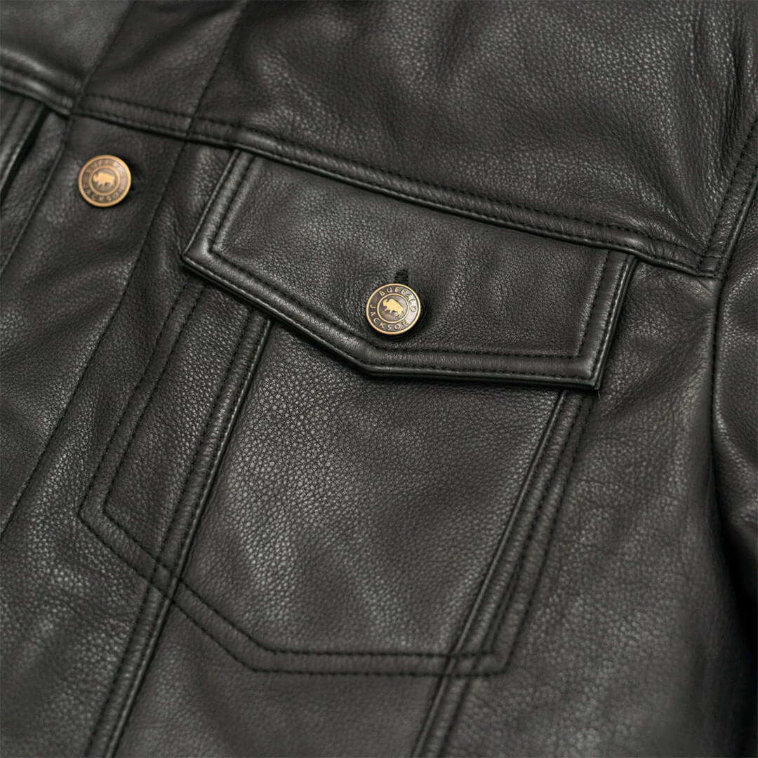 Mateo Black Leather Trucker Jacket - Leather Jacketss