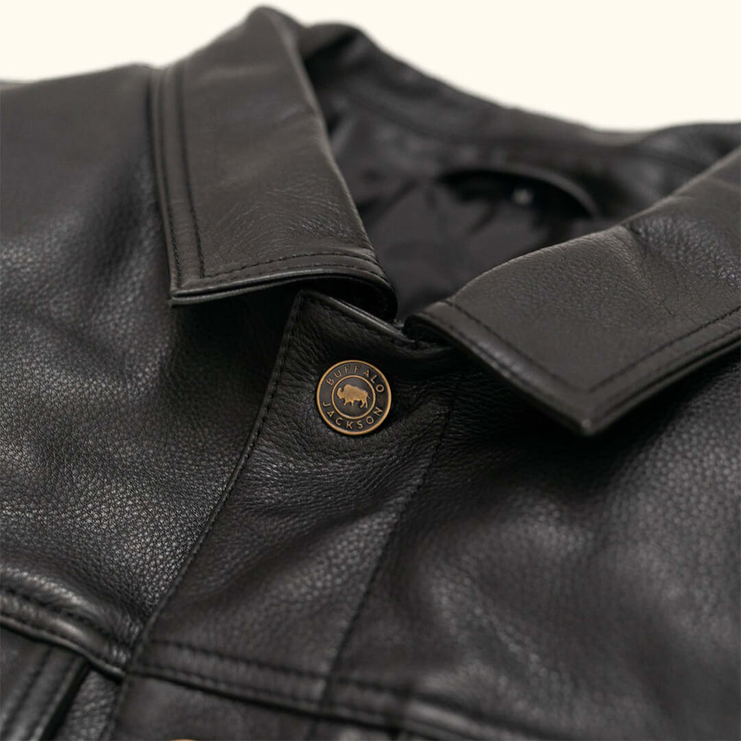 Mateo Black Leather Trucker Jacket - Leather Jacketss