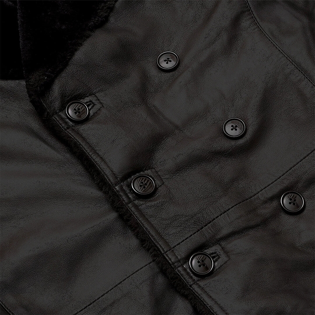 Peter Black Shearling Leather Coat - Leather Jacketss