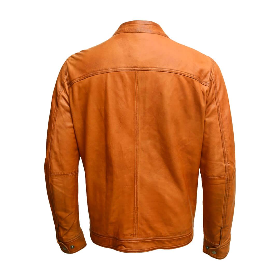 John Tan Leather Racer Jacket - Leather Jacketss