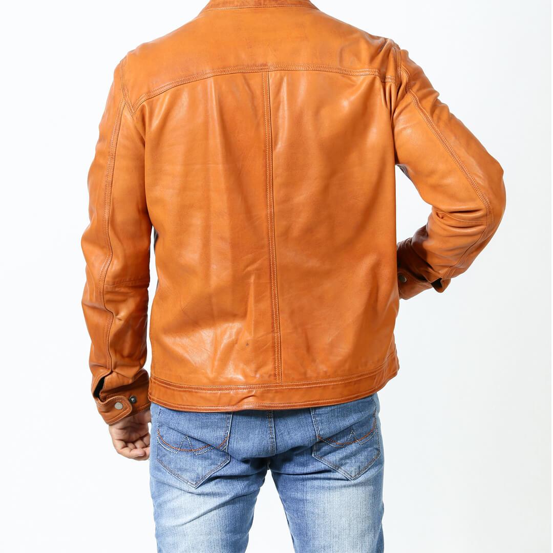 John Tan Leather Racer Jacket - Leather Jacketss