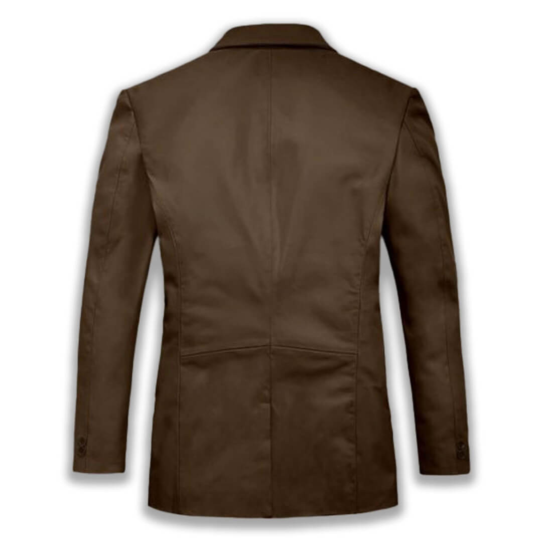 British Brown Leather Blazer - Leather Jacketss