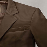 British Brown Leather Blazer - Leather Jacketss