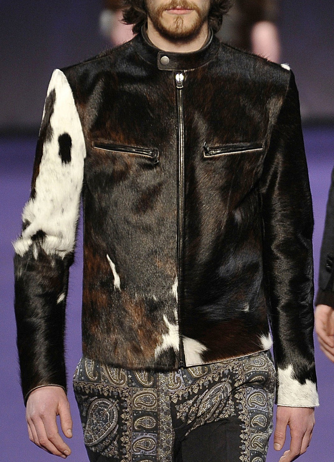 Mens cowhide pony skin jacket