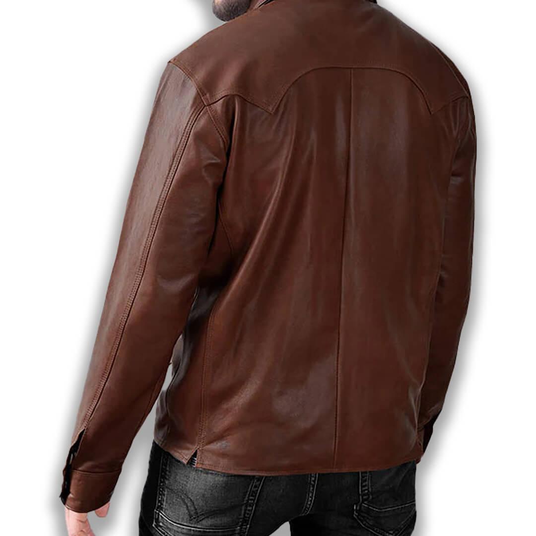 Harry Brown Leather Shirt Jacket - Leather Jacketss