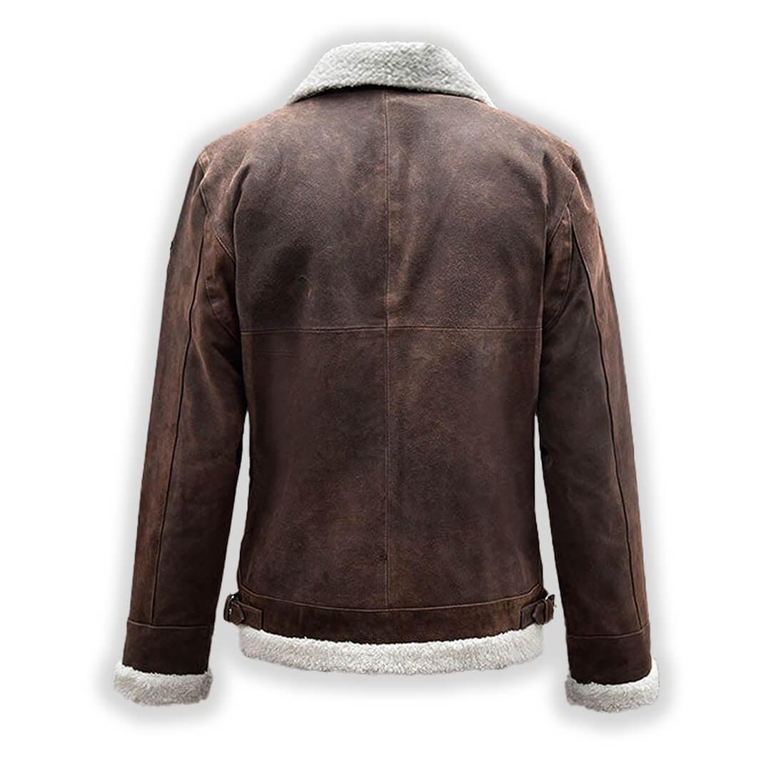 Arthur Vintage Brown Aviator Shearling Leather Bomber Jacket - Leather Jacketss