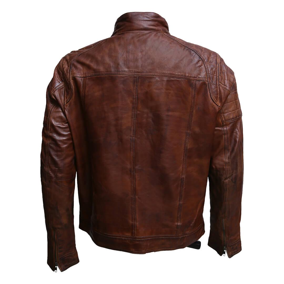 William Distressed Brown Leather Jacket - Leather Jacketss