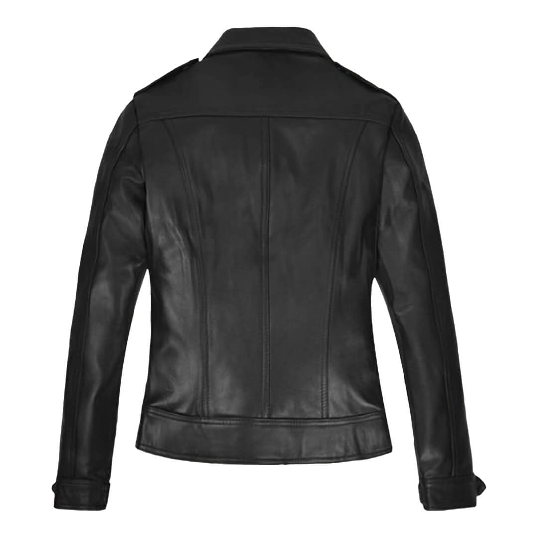 Scott Black Belted Leather Bomber Jacket - Leather Jacketss