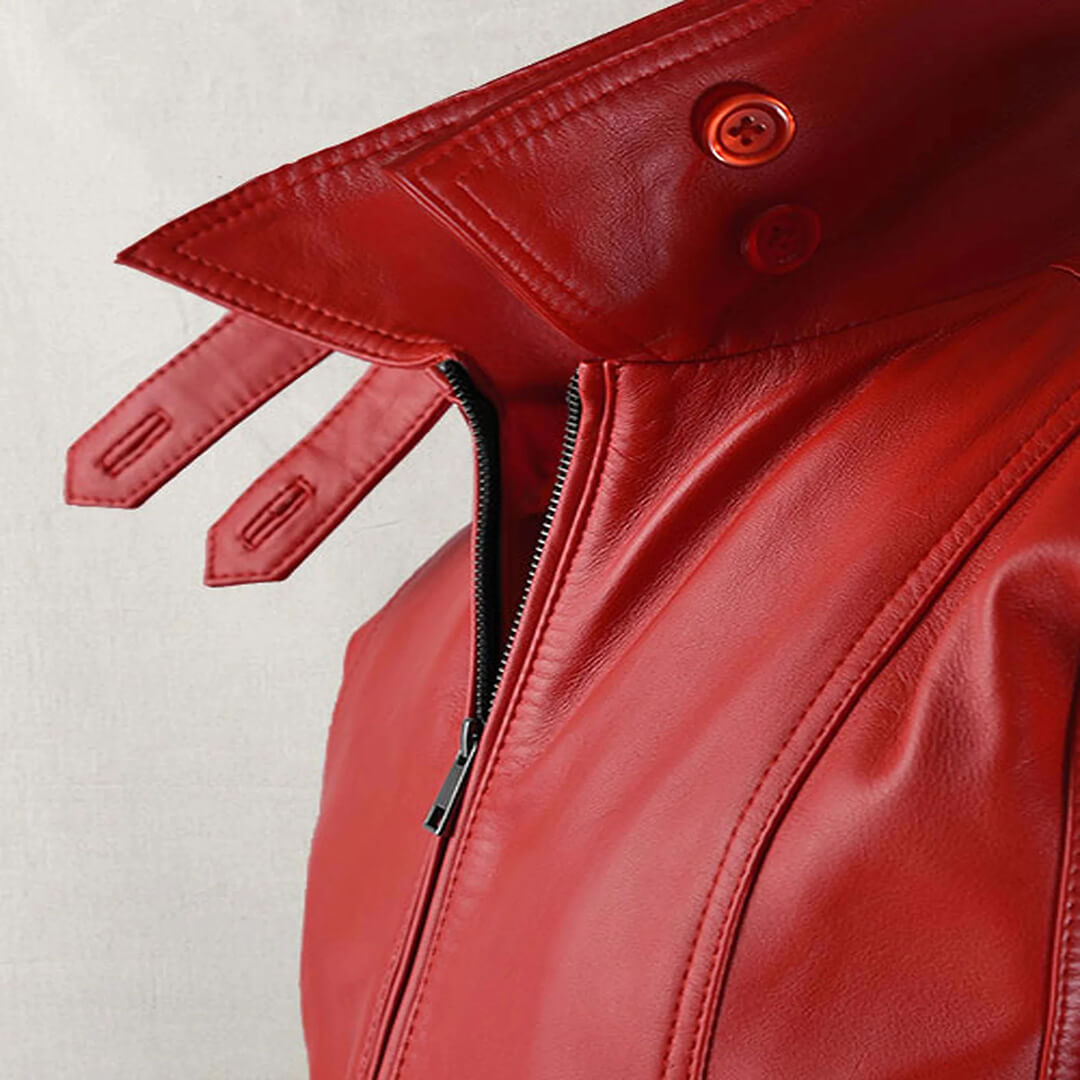 Alberto Red Leather Bomber Jacket - Leather Jacketss