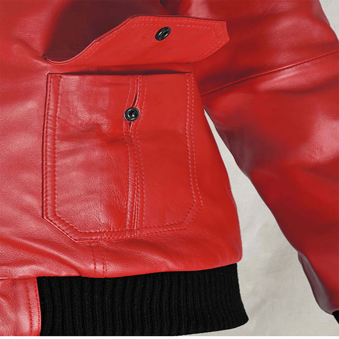 Alberto Red Leather Bomber Jacket - Leather Jacketss